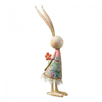 Metall-Hase mit Blume